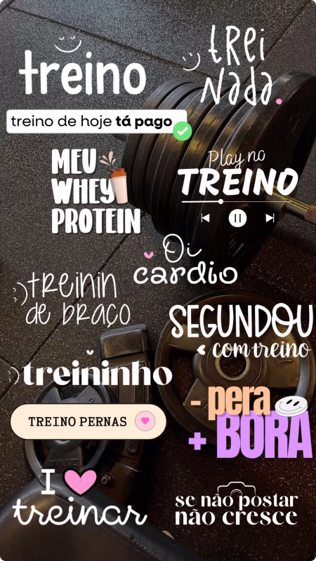 Coleção de figurinhas para treino de perna e academia